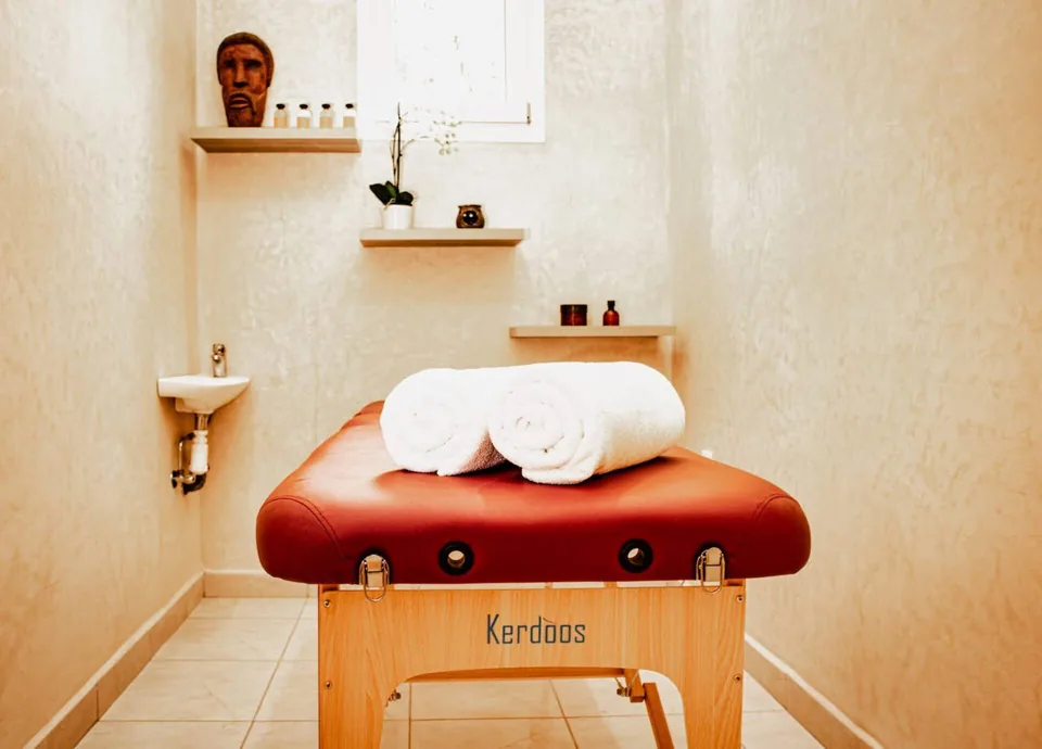 The massage room, with therapists available on request