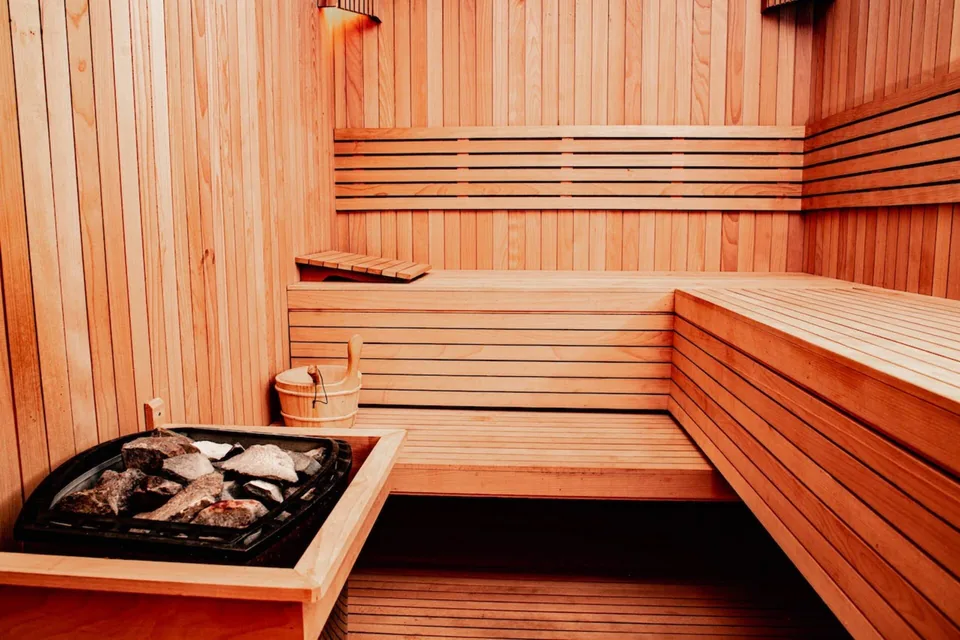 The Swedish sauna in golden pine